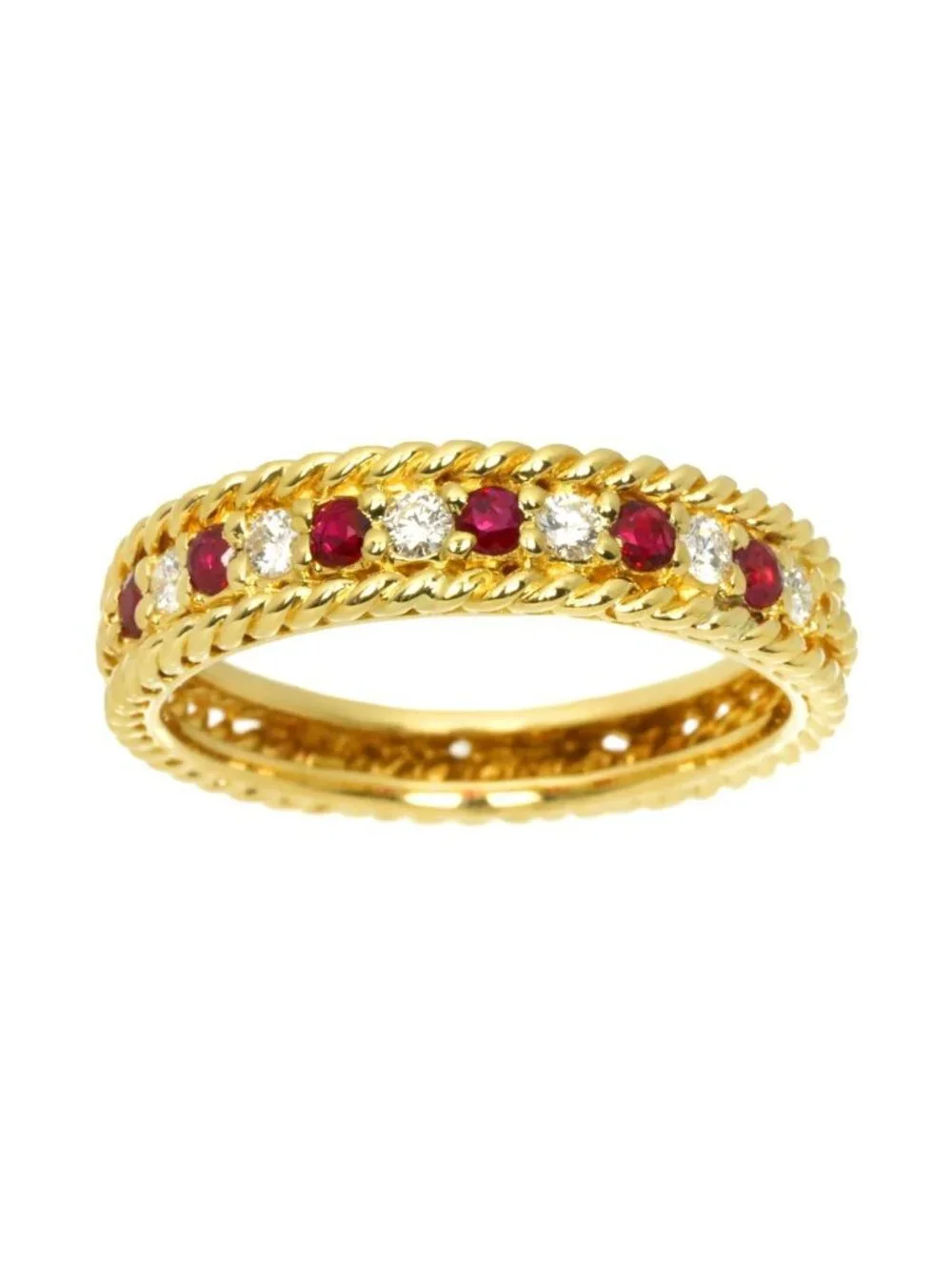 Dior Ring Ruby Diamond 18k YG Yellow Gold